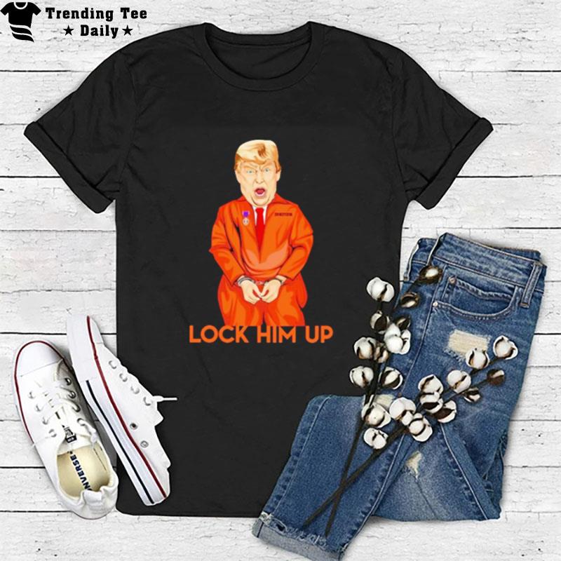 Donald Trump Lock Him Up Orange T-Shirt