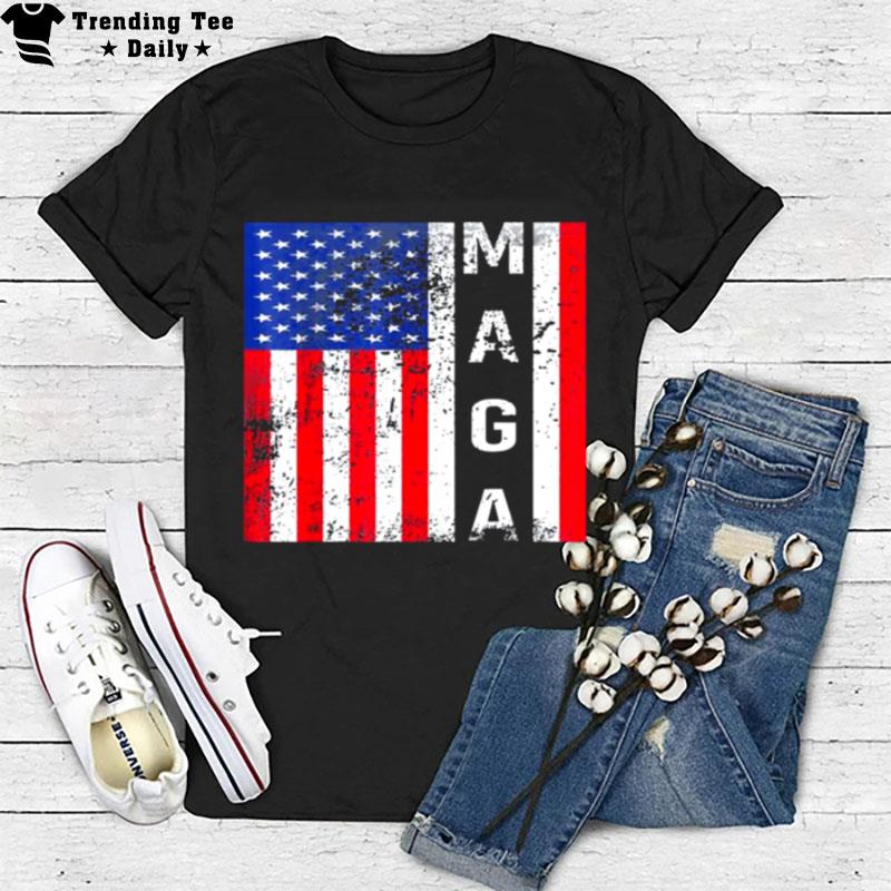 Donald Trump Maga American Flag Vote Trump 2024 T-Shirt