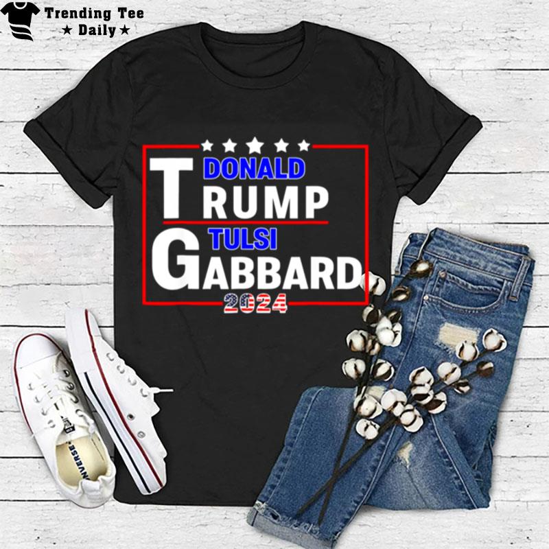 Donald Trump Tulsi Gabbard 2024 Us Flag T-Shirt