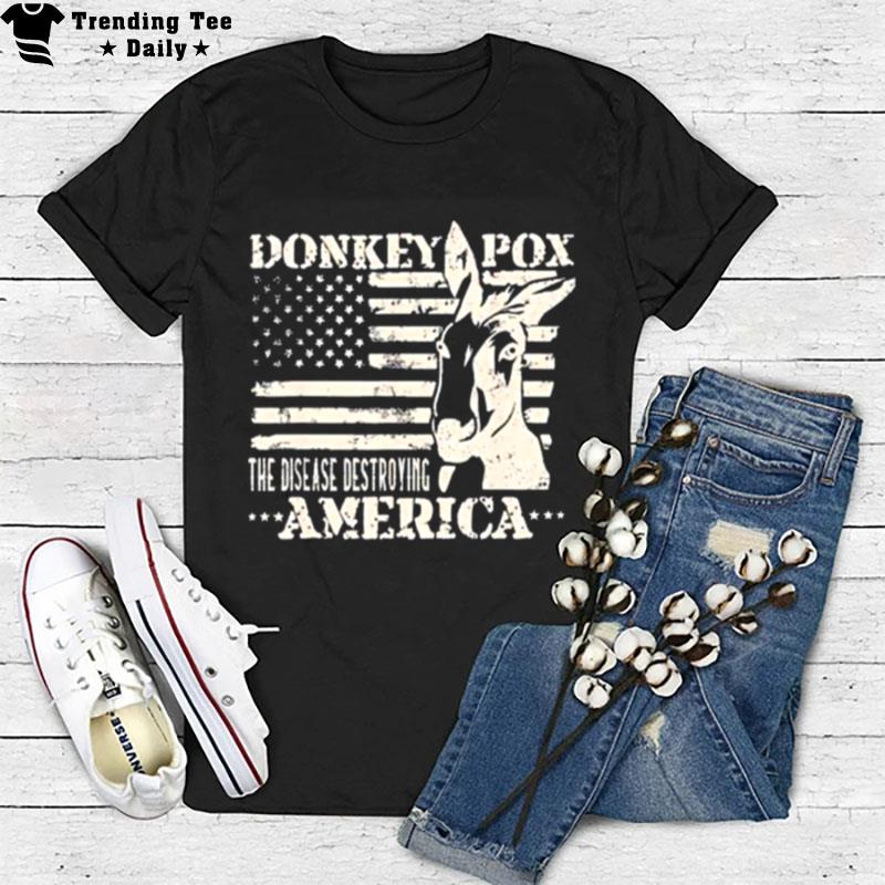 Donkey Pox The Disease Destroying America Grunge T-Shirt