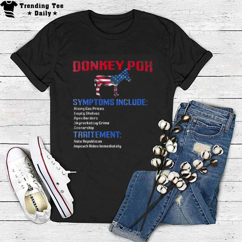 Donkey Pox The Disease Destroys America Donkeypox Retro 2023 T-Shirt