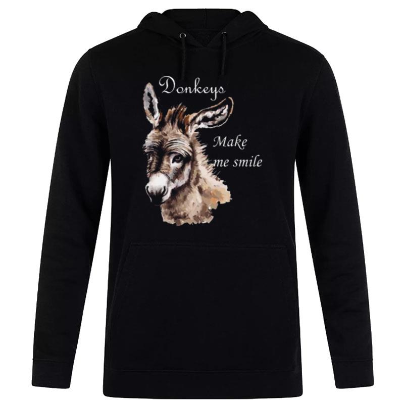 Donkeys Make Me Smile Cute Miniature Donkey Mini Donkey Hoodie