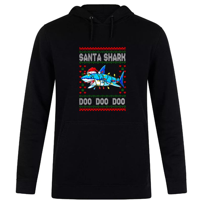 Doo Doo Doo Shark Santa Hat Santa Claus Shark Hoodie