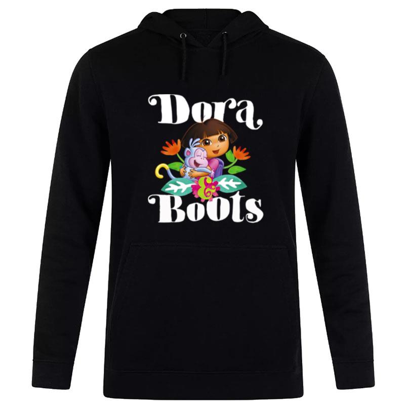 Dora The Explorer Dora And Boots Hugging Portrai Hoodie