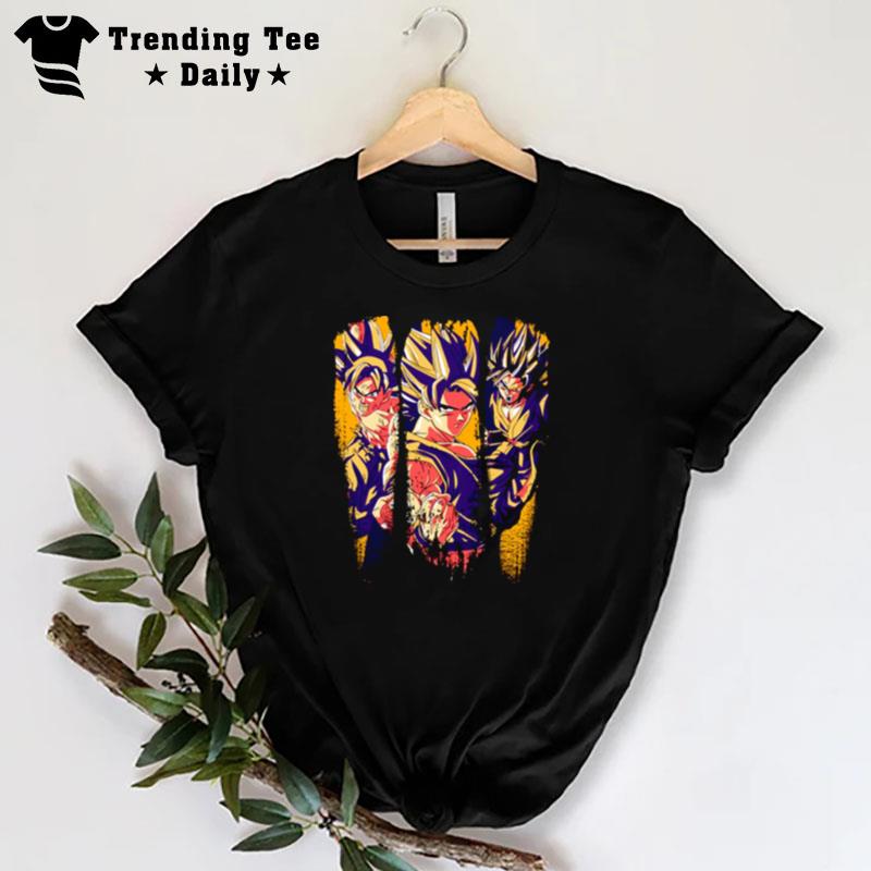 Dragon Ball Goku Purple Yellow Vintage T-Shirt