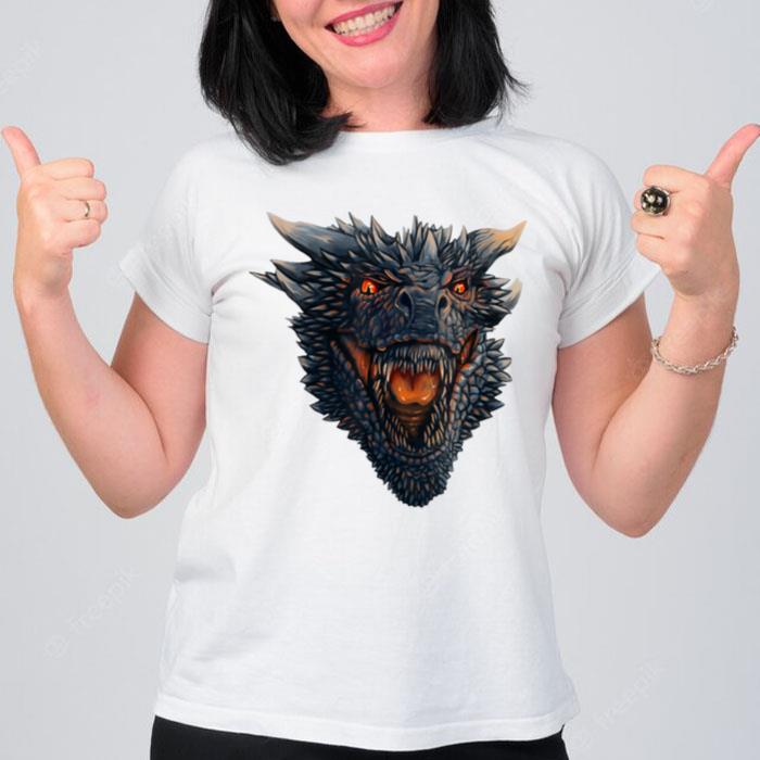 Dragon Head About To Blow Fire On His Enemies B09S8N9Gf7 T-Shirt