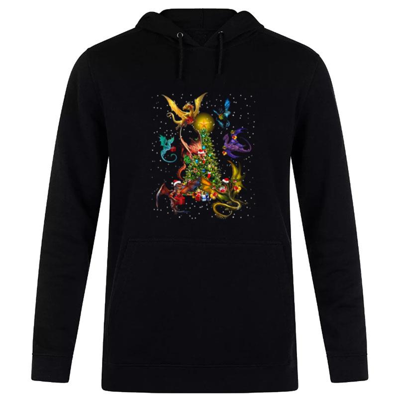 Dragons Around Christmas Tree Sweater Hoodie