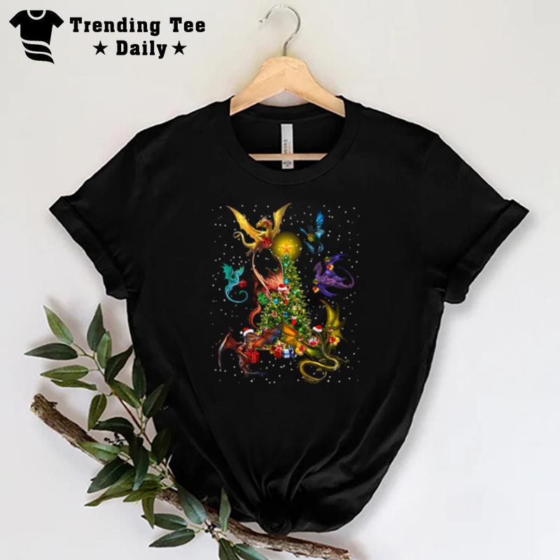 Dragons Around Christmas Tree Sweater T-Shirt