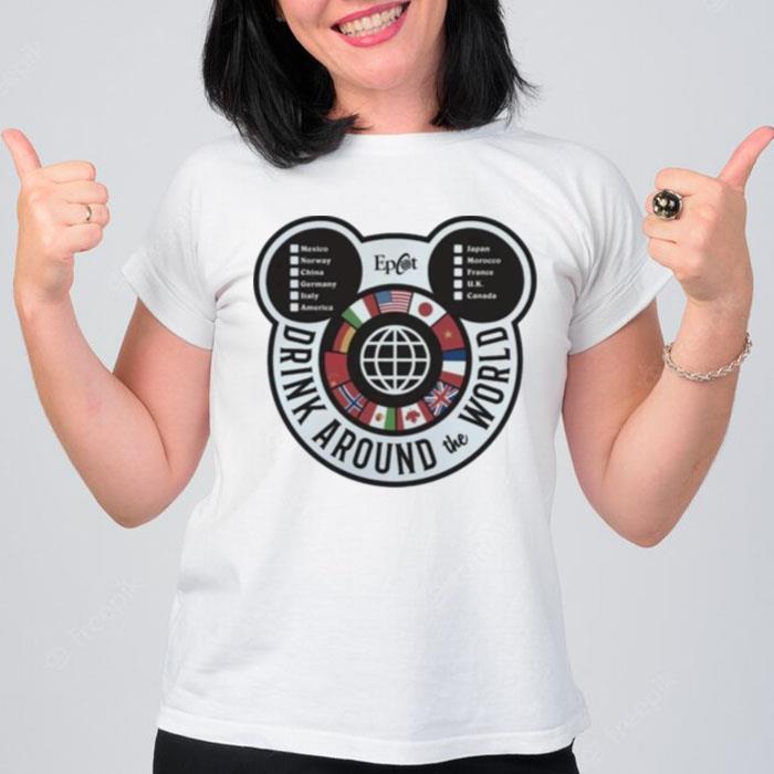 Drink Around The World Epcot Checklis T-Shirt