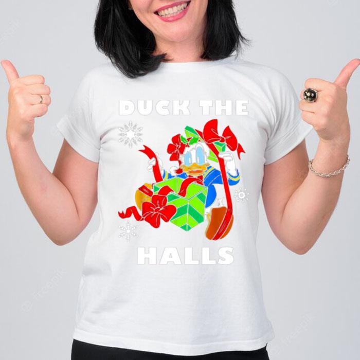 Duck The Halls Christmas Portrai T-Shirt