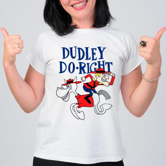 Dudley Riding Horse Backwards Rocky And Bullwinkle T-Shirt