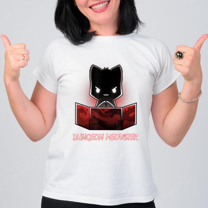 Dungeon Meowster Rpg Tabletop Gamer Dm Role Player Cat T-Shirt