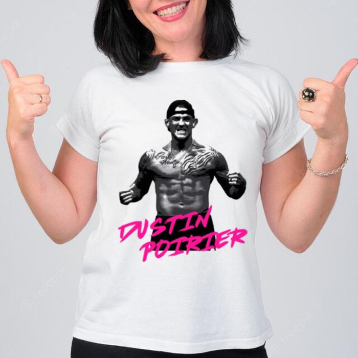 Dustin Poirier Mma Ufc Pink Text Design T-Shirt