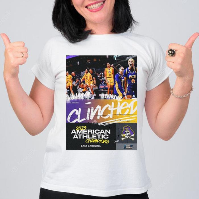 East Carolina Pirates Womens Basketball Are 2023 American Athletic Conference Champions T-Shirt