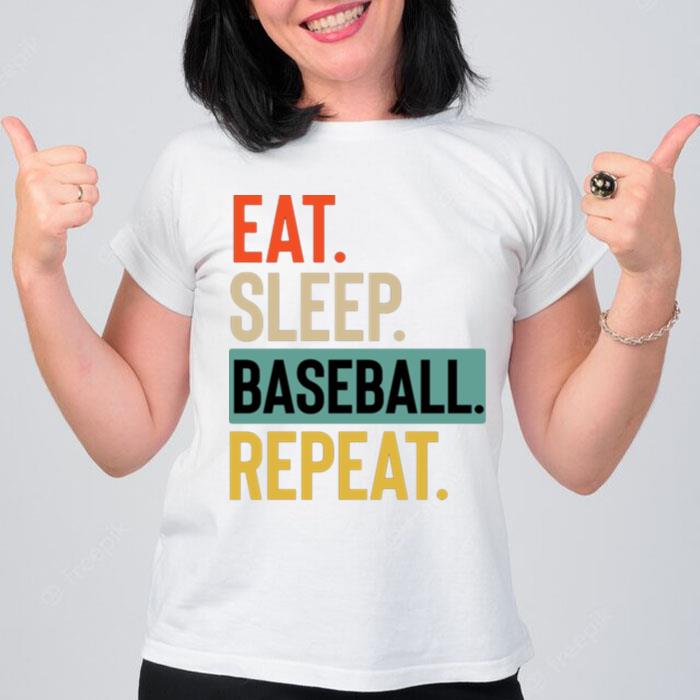 Eat Sleep Baseball Repeat Retro T-Shirt