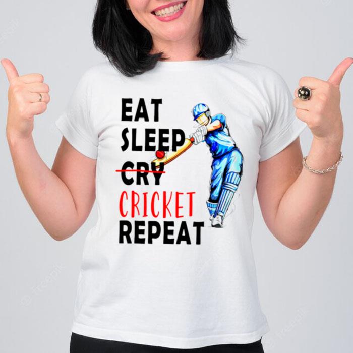 Eat Sleep Cricket Repea T-Shirt