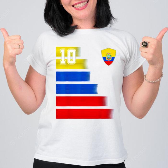 Ecuador Soccer Jersey Flag Retro 10 Ecuadorian Football T-Shirt