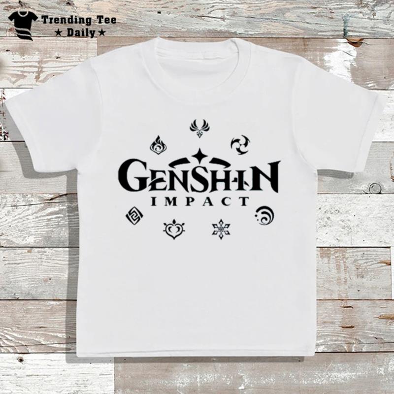 EleMen's Black Genshin Impac T-Shirt