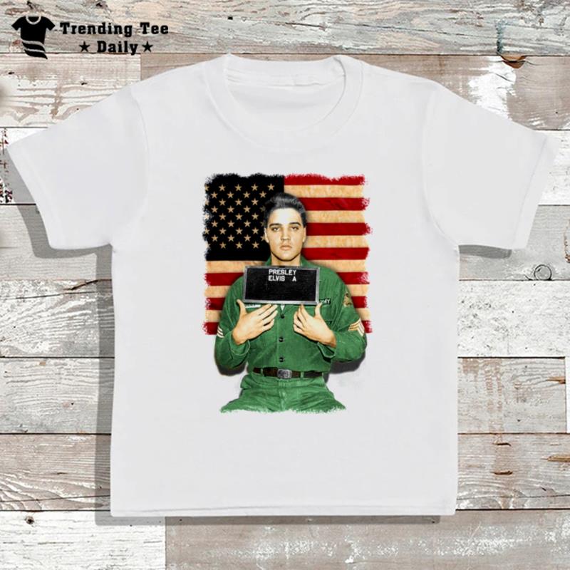 Elvis Mugshot Elvis Army In Color T-Shirt