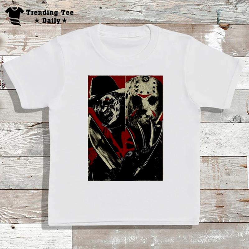 Evil Battles Evil Freddy Vs Jason 80S 90S Horror T-Shirt