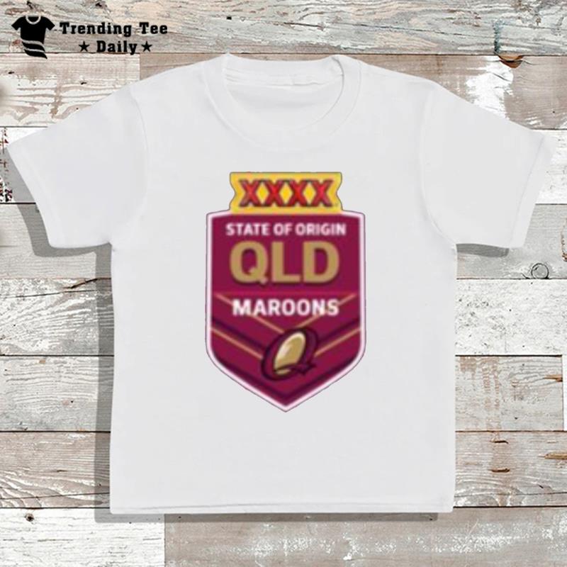 Exelent Queensland Maroons Design Rugby T-Shirt