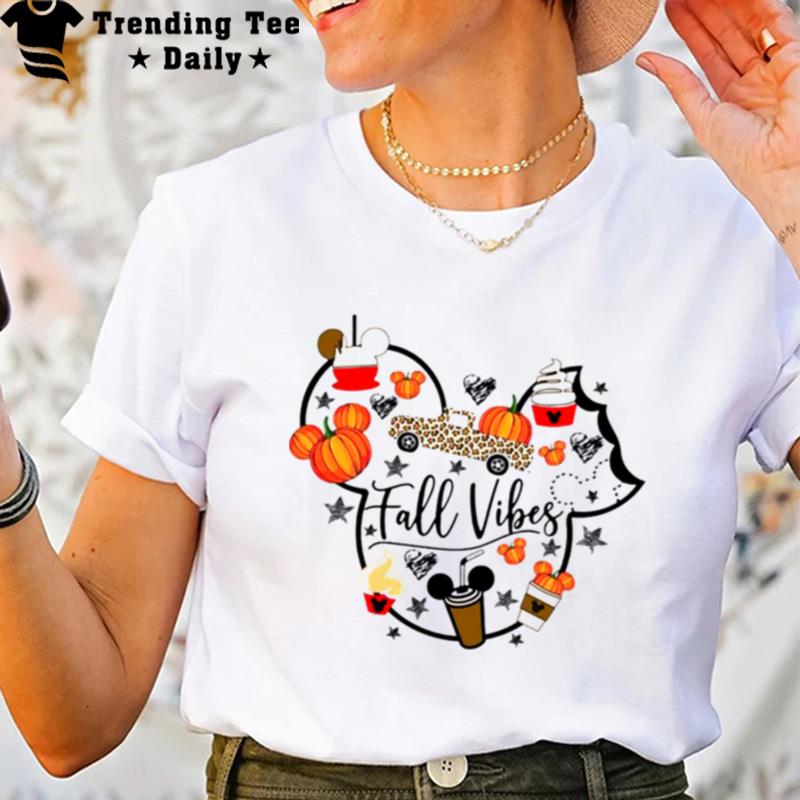 Fall Vibes With Mickey Mouse Thanksgiving T-Shirt