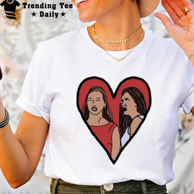 Female Couple Valentine Heart Distracted Boyfriend Meme Valentines Day T-Shirt