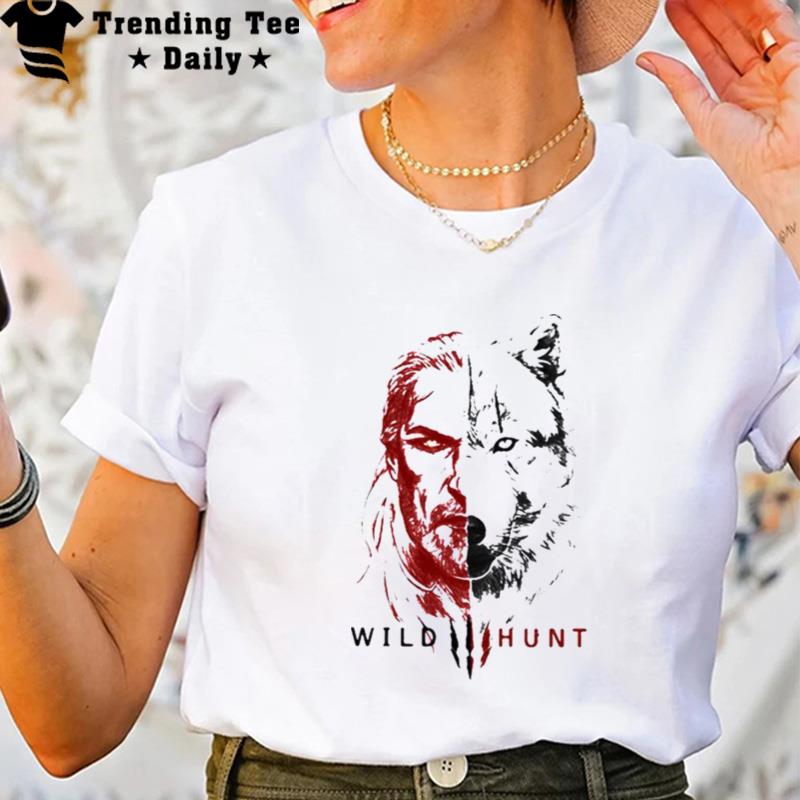 Geralt The Witcher Wild Hunt Henry Cavill Minimalis T-Shirt