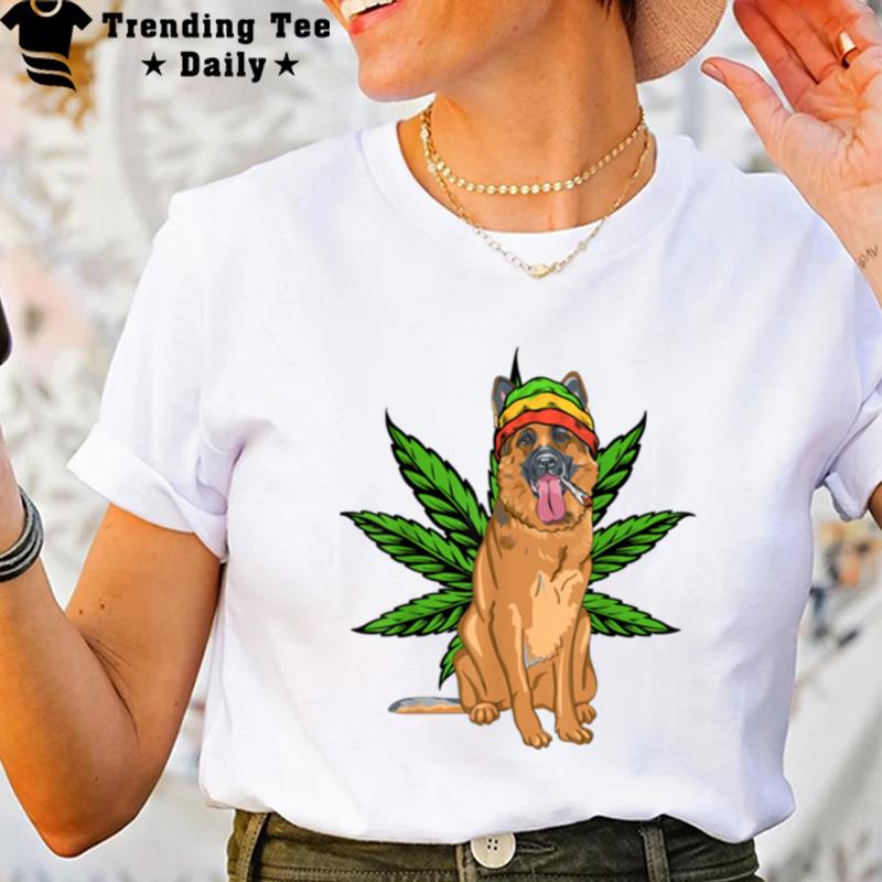 German Shepherd Marijuana Cannabis Thc Stoner T-Shirt