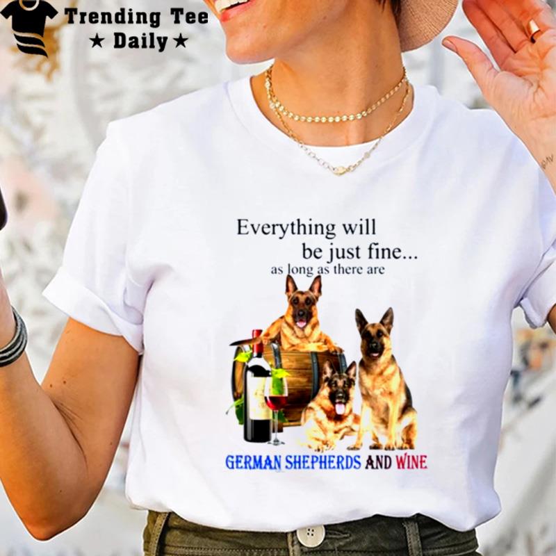 German Shepherd Wine T-Shirt