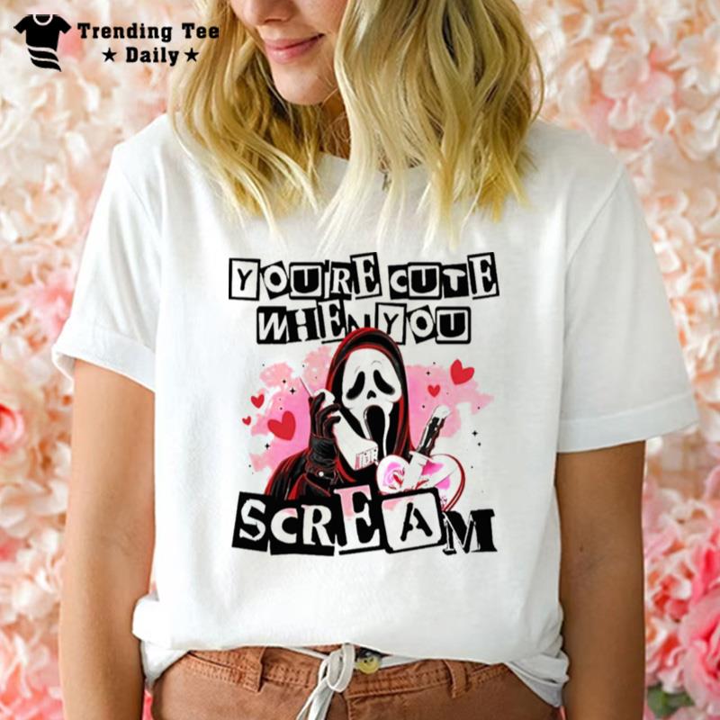 Ghostface You Re Cute When You Scream Halloween Skeleton T-Shirt