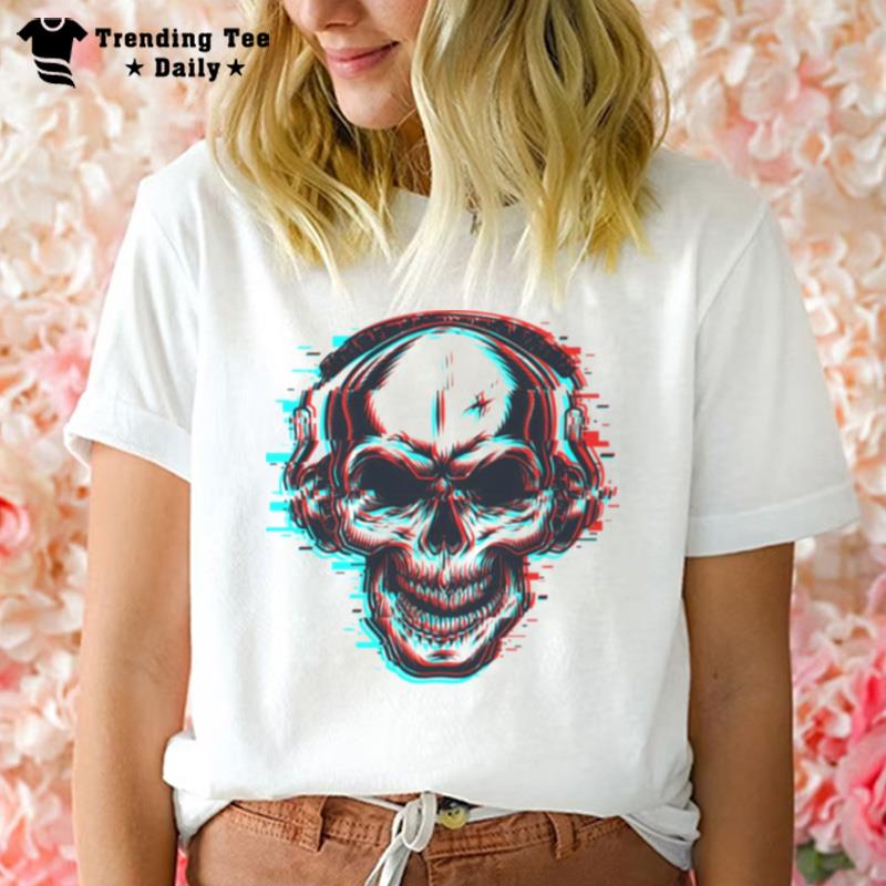 Glitched Skull With Tiktok Palette T-Shirt