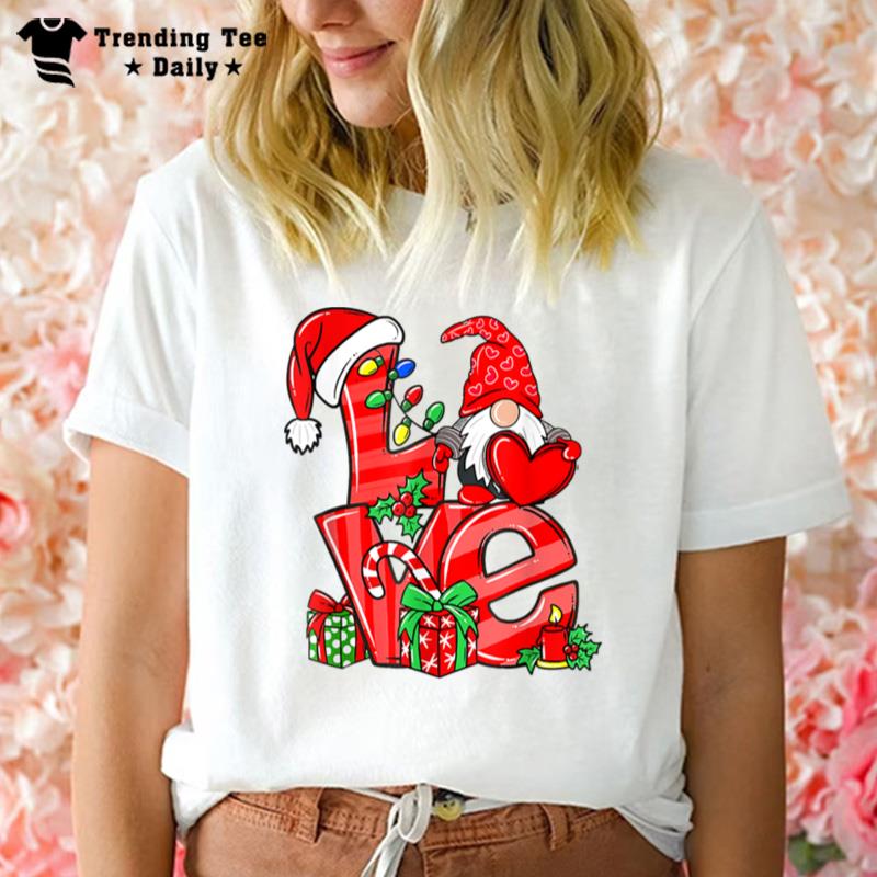 Gnome Christmas Funny Gnomes Love Christmas Xmas Pajama T-Shirt