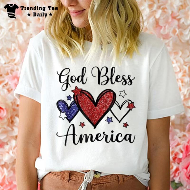 God Bless America Patriotic Usa Flag Colors For Christians T-Shirt