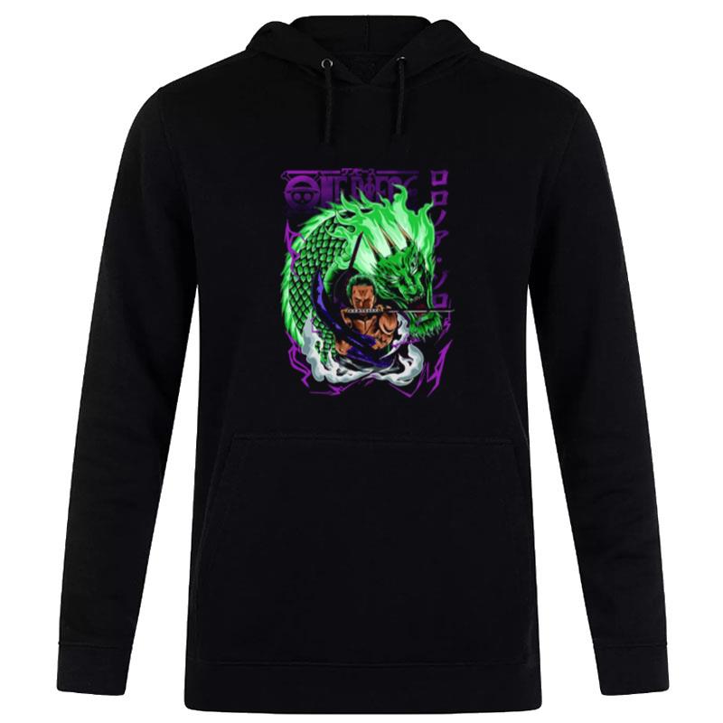 Green Dragon And Roronoa Zoro One Piece Anime Series Hoodie