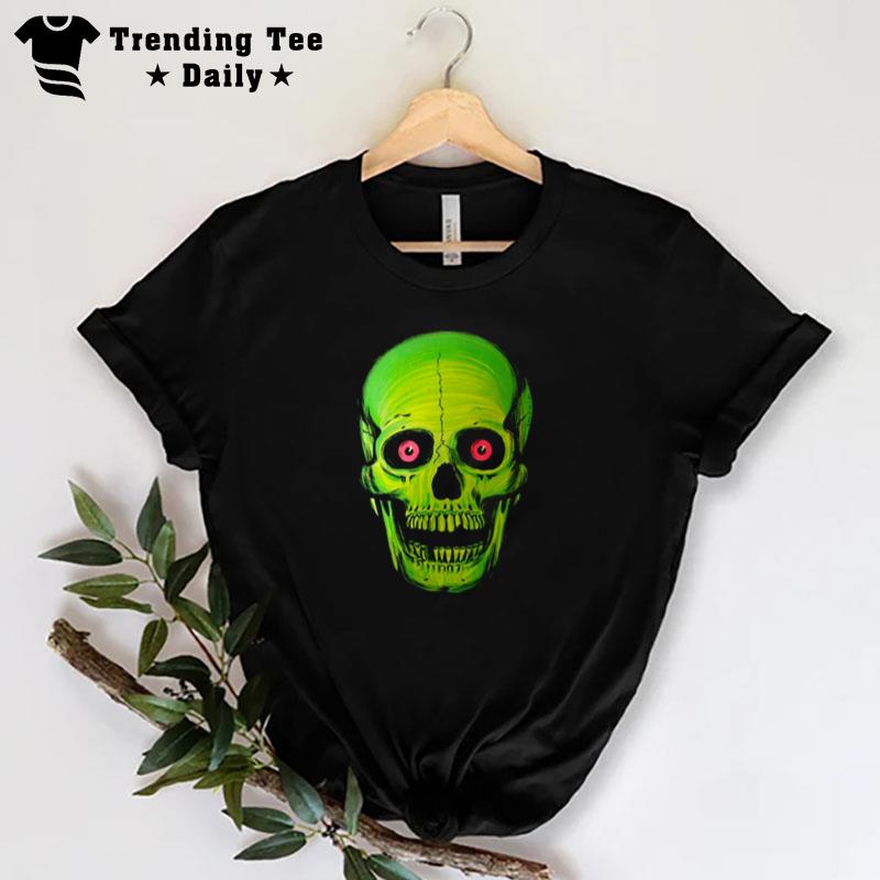 Green Halloween Skull T-Shirt