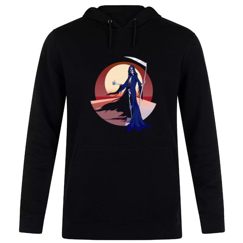 Grim Reaper Hitchhiking On'the Road Hitchhiker Hoodie