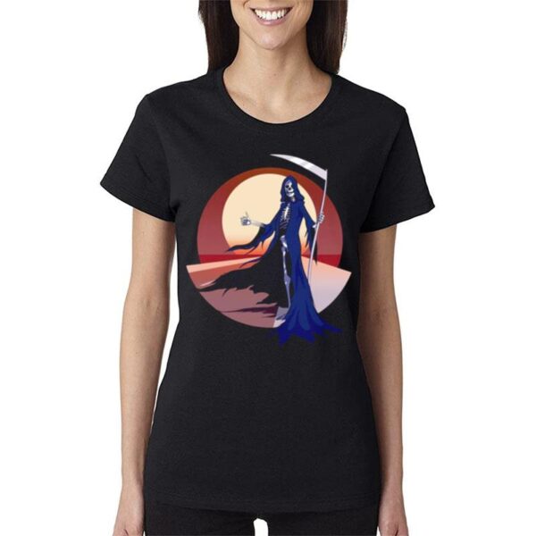 Grim Reaper Hitchhiking On'the Road Hitchhiker Women T-Shirt