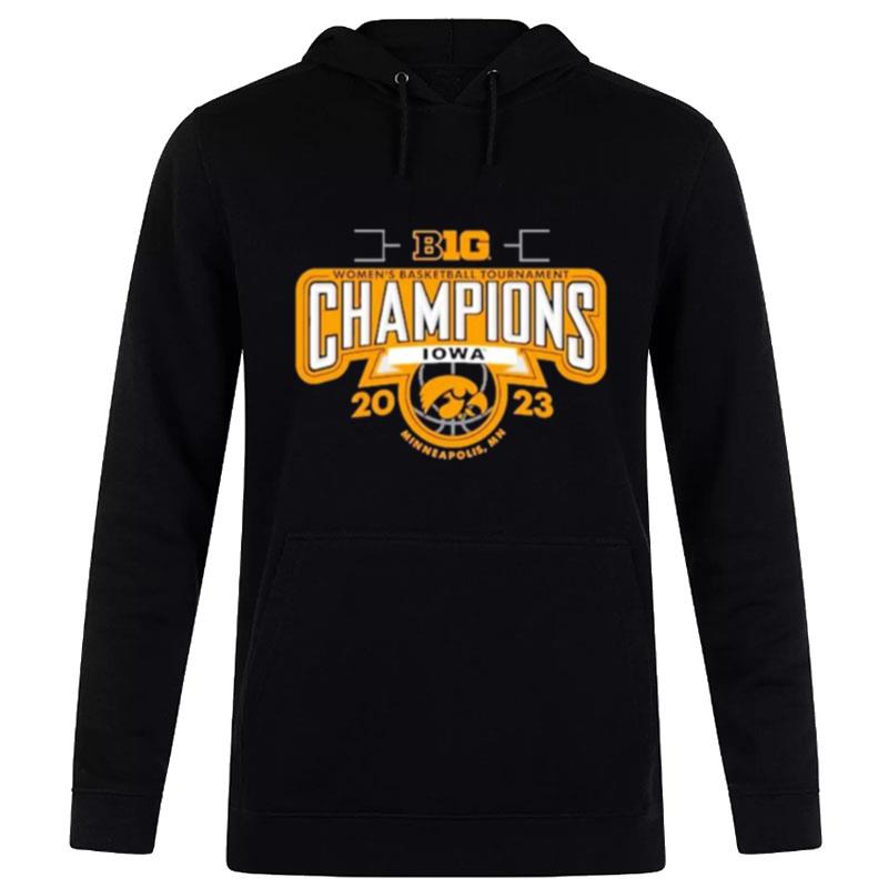 Iowa Hawkeyes 2023 Big Ten Women's Basketball Conference Tournament Champions Locker Room Hoodie