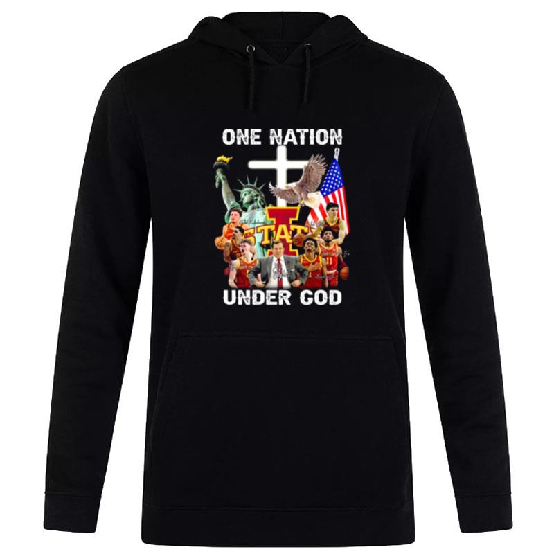 Iowa State Basketball One n'tion Under God Sign'tures Hoodie