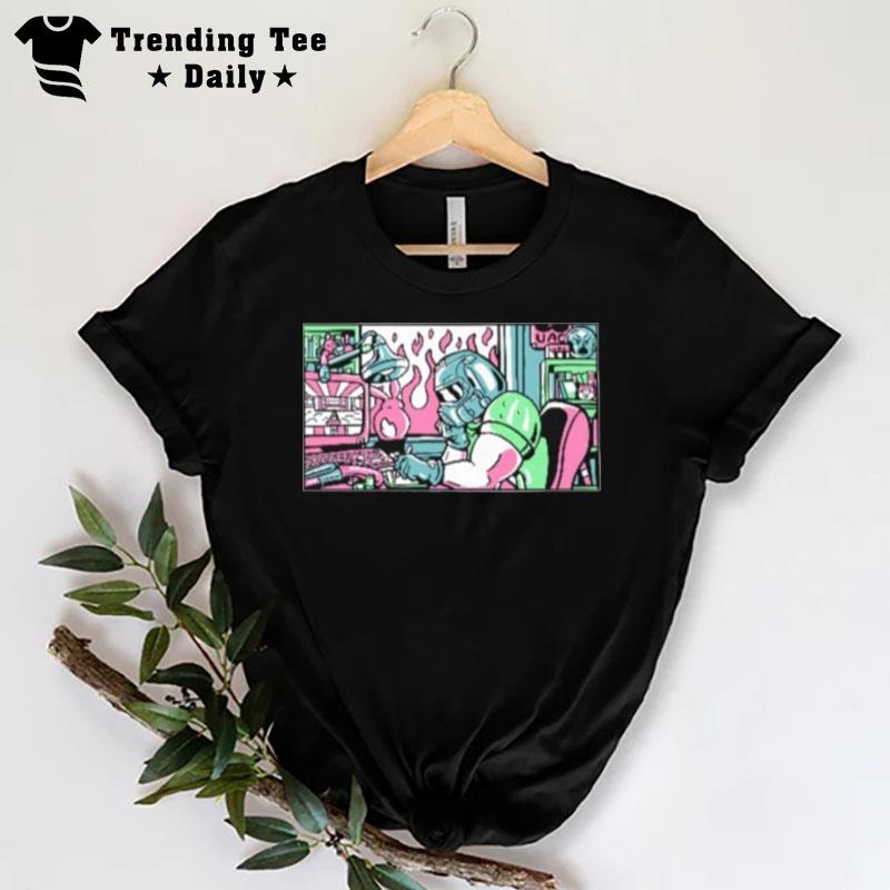 Lofi Rip & Tear Radio Doom 80S Anime Metal Face T-Shirt