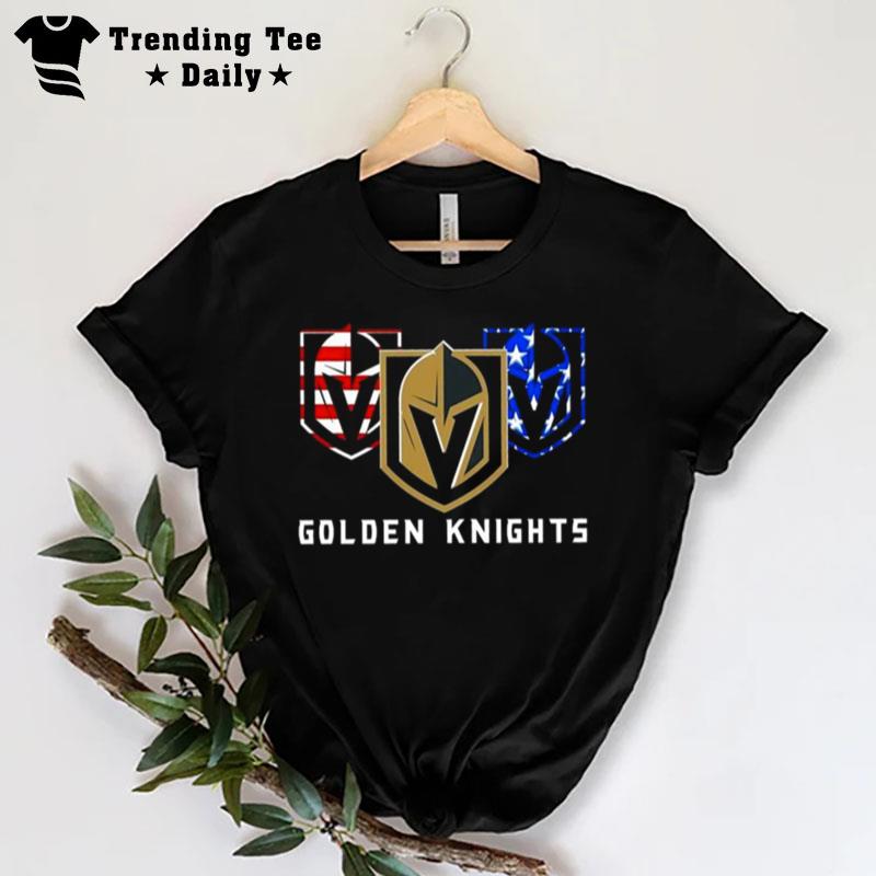 Logo Us Flag Nhl Hockey Vegas Golden Knights 2023 T-Shirt