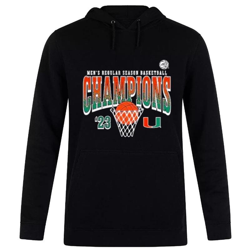 MI'mi Hurricanes 2023 Acc Men's Basketball Regular Season Champions Hoodie