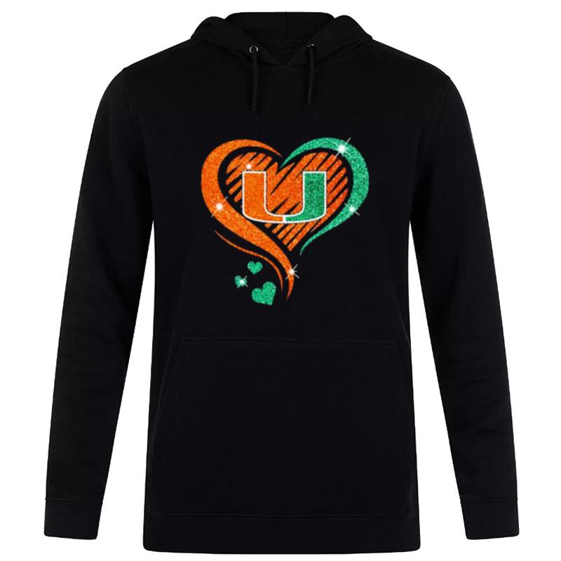 MI'mi Hurricanes Basketball Love Heart DI'mond 2023 Ncaa Hoodie