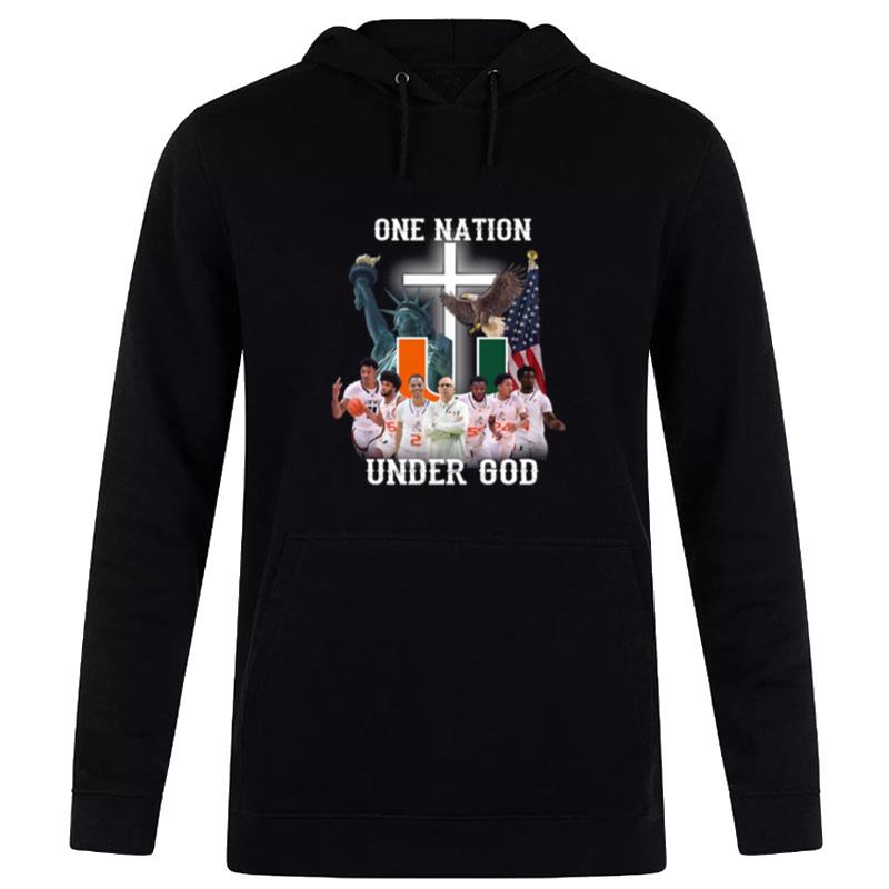 MI'mi Hurricanes Basketball One n'tion Under God Hoodie