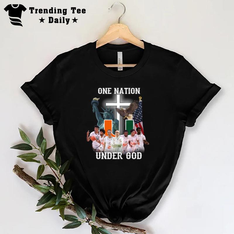 MI'mi Hurricanes Basketball One n'tion Under God T-Shirt