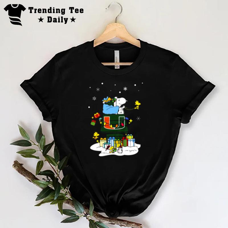 MI'mi Hurricanes Santa Snoopy Wish You A Merry Christmas 2022 T-Shirt