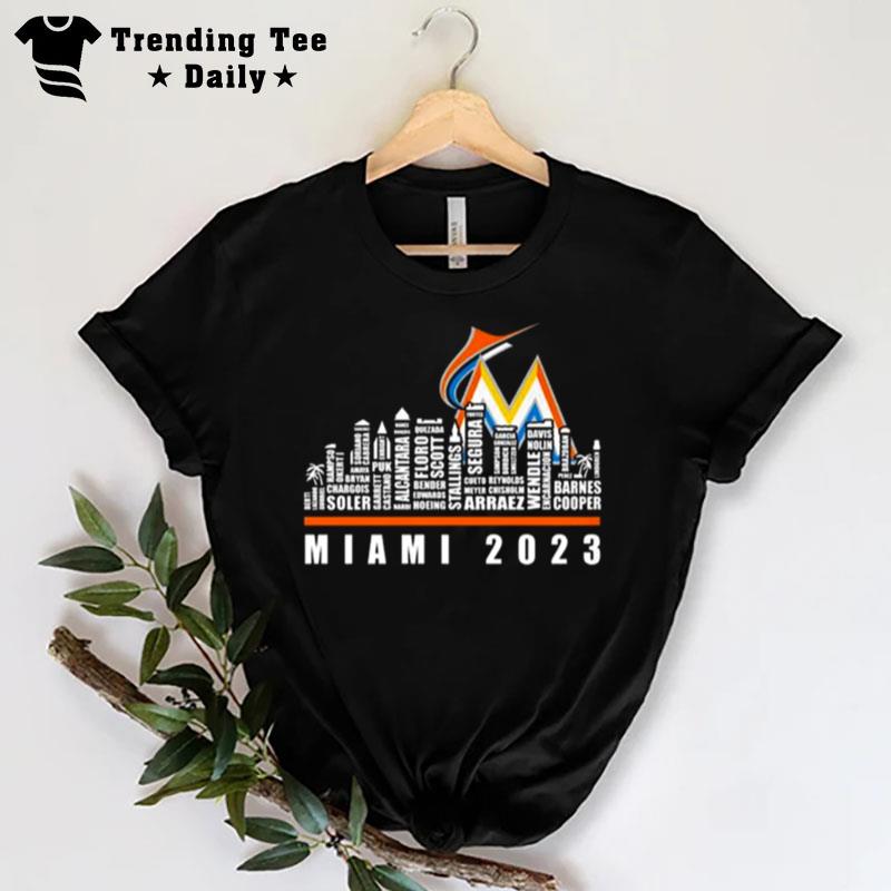 MI'mI'marlins 2023 Season'team Players Names In City T-Shirt