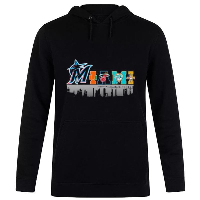 MI'mi Sport Teams Marlins Heat Dolphins Football 2023 Hoodie