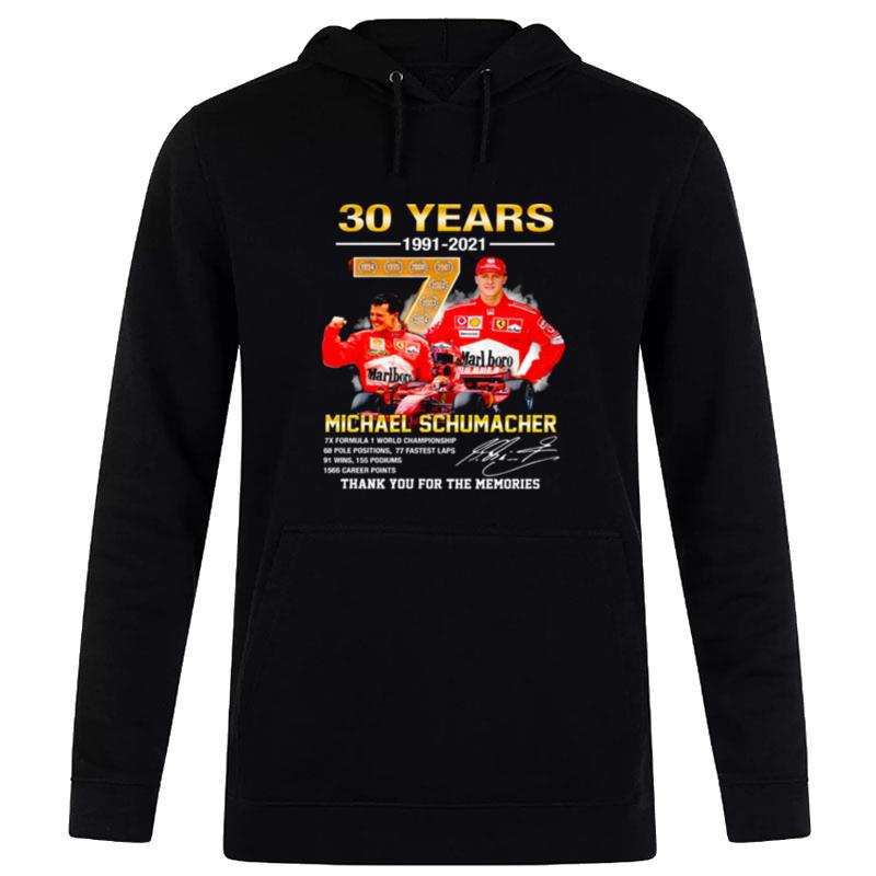 Michael Schumacher 30 Years 1991 2021 Sign'ture Thank You For The Memories Hoodie